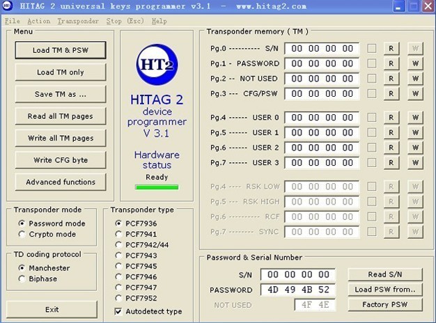 HiTag2 Key Programmer