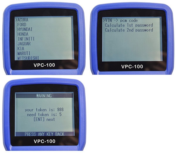 VPC100 PinCode Calculator Service