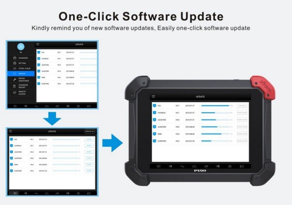 XTOOL PS90 Tablet Original Scanner-One-click software update