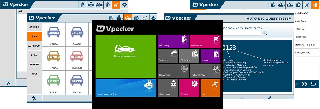 VPECKER Easydiag Bluetooth Software Display